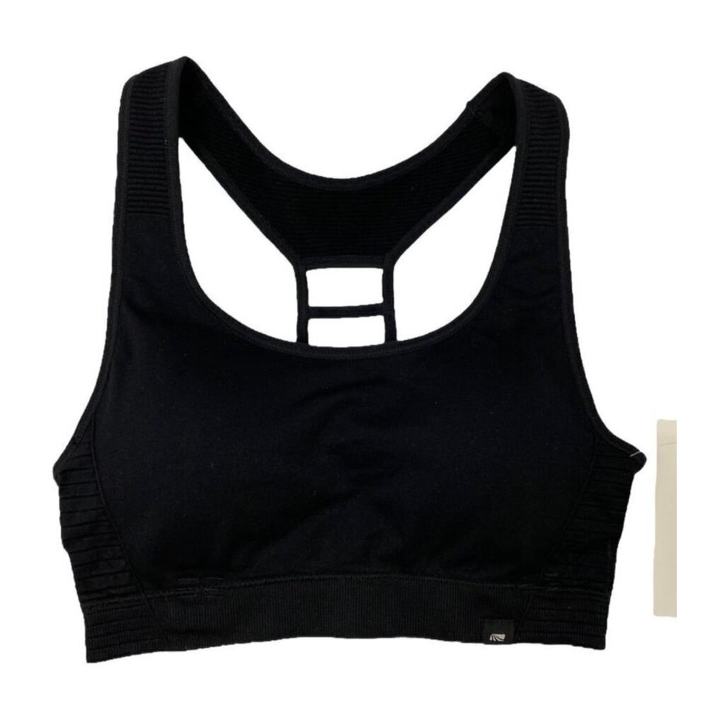 NWT Marika Women's XS Black Seamless Sports Bra Racerback Activewear